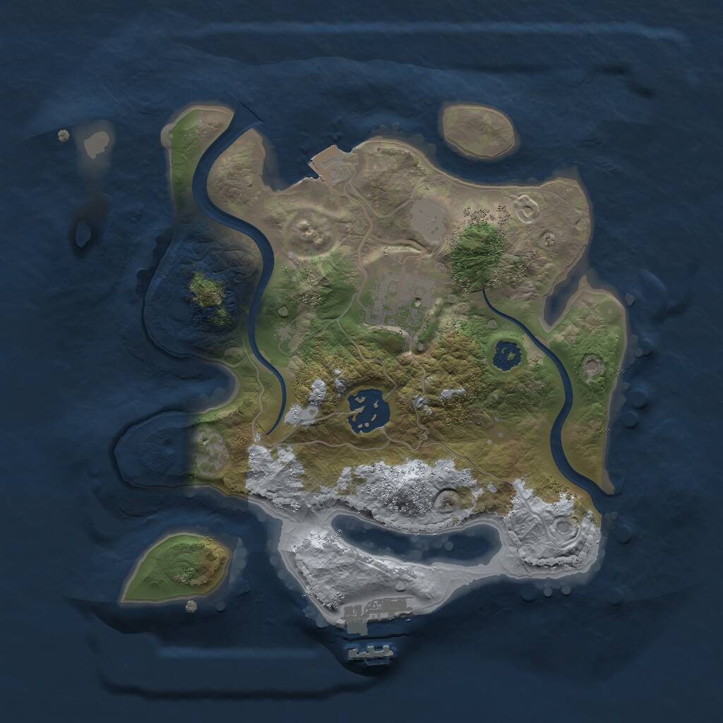 Rust Map: Procedural Map, Size: 2500, Seed: 1700133052, 4 Monuments