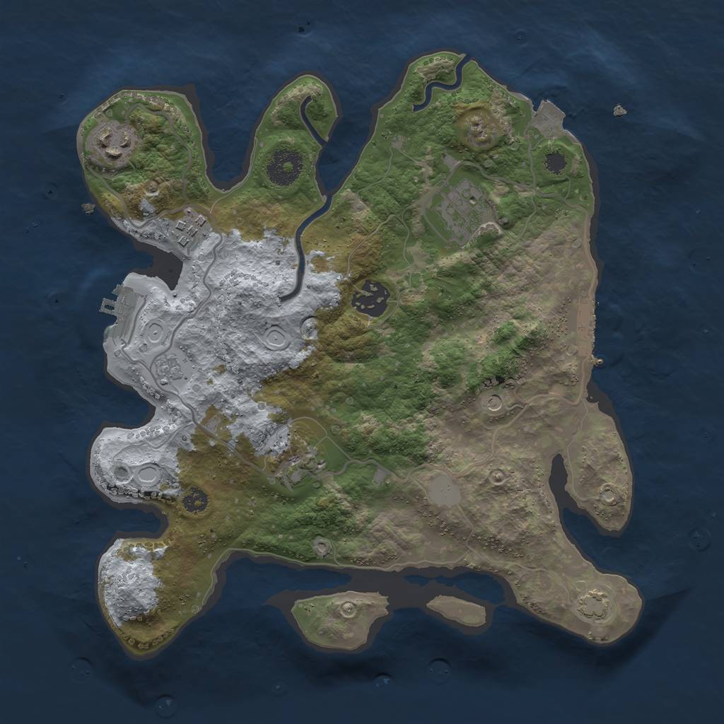Rust Map: Procedural Map, Size: 3000, Seed: 458623279, 13 Monuments