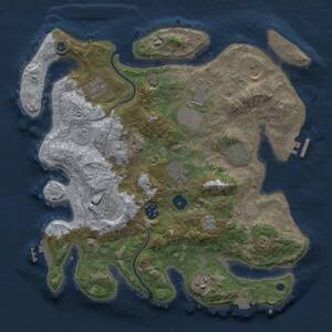 Thumbnail Rust Map: Procedural Map, Size: 3500, Seed: 949345120, 14 Monuments