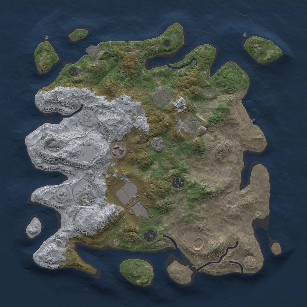 Rust Map: Procedural Map, Size: 3700, Seed: 344194842, 15 Monuments