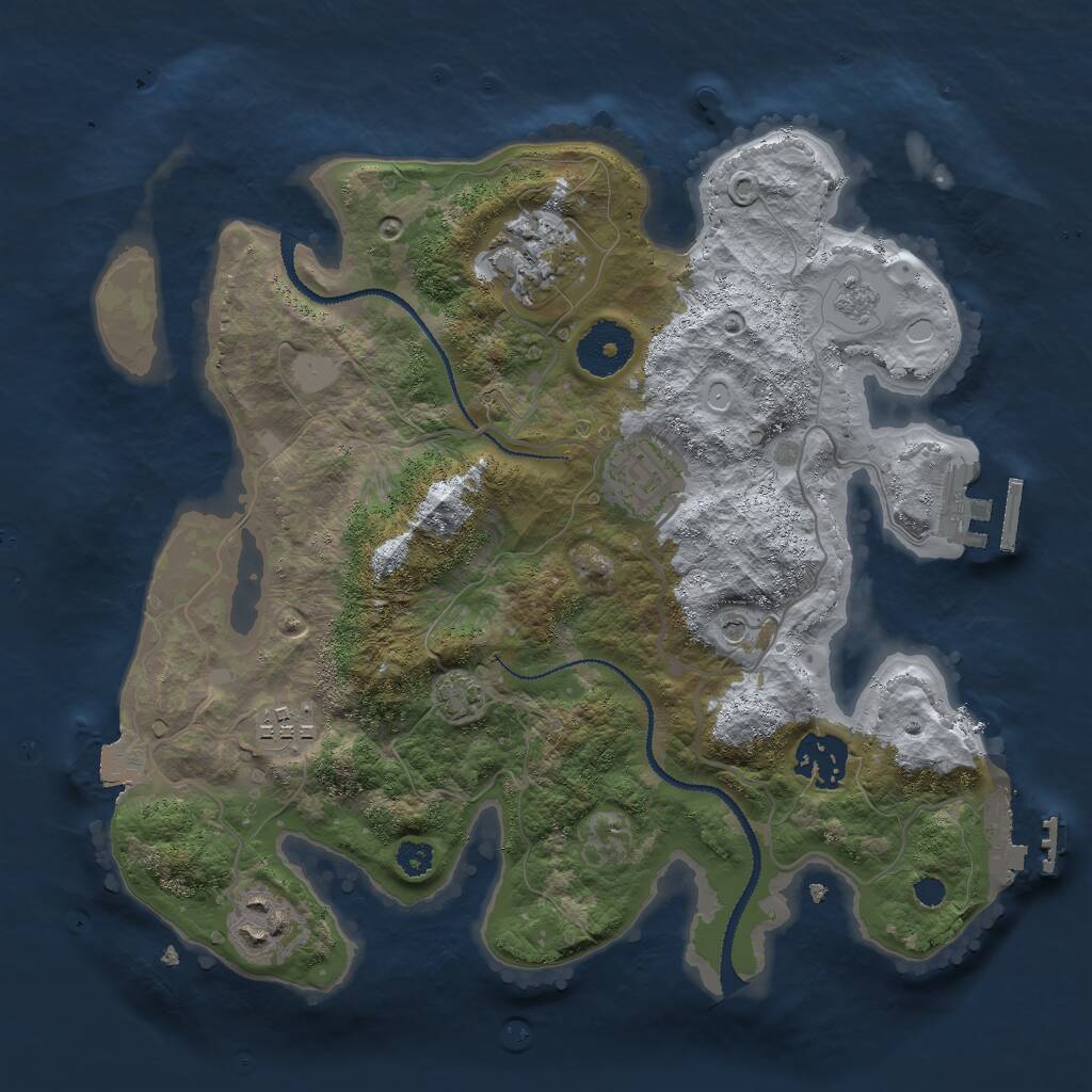 Rust Map: Procedural Map, Size: 3000, Seed: 666472004, 11 Monuments