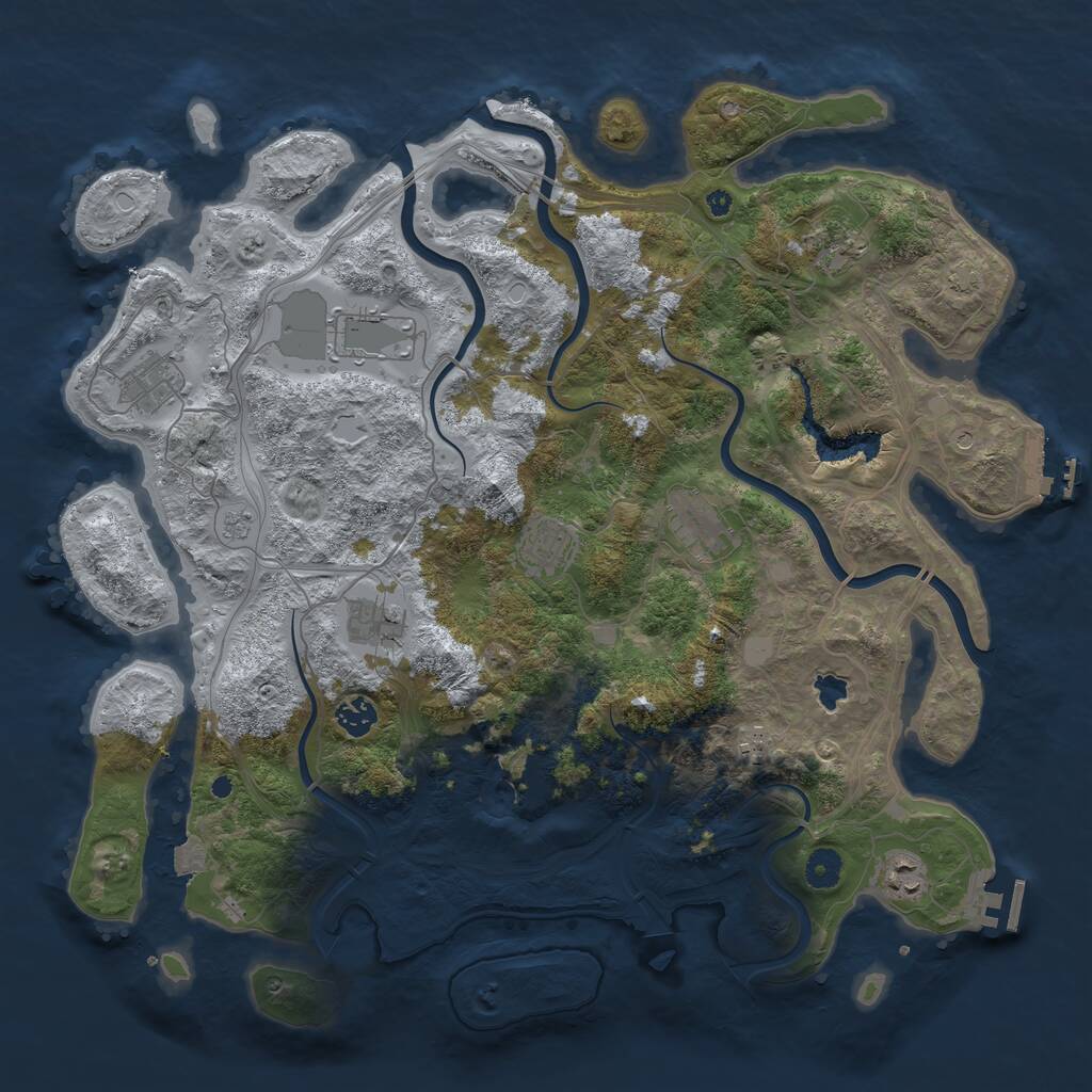 Rust Map: Procedural Map, Size: 4250, Seed: 163666436, 15 Monuments
