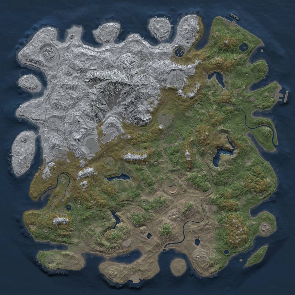 Rust Map: Procedural Map, Size: 5000, Seed: 285161561, 15 Monuments