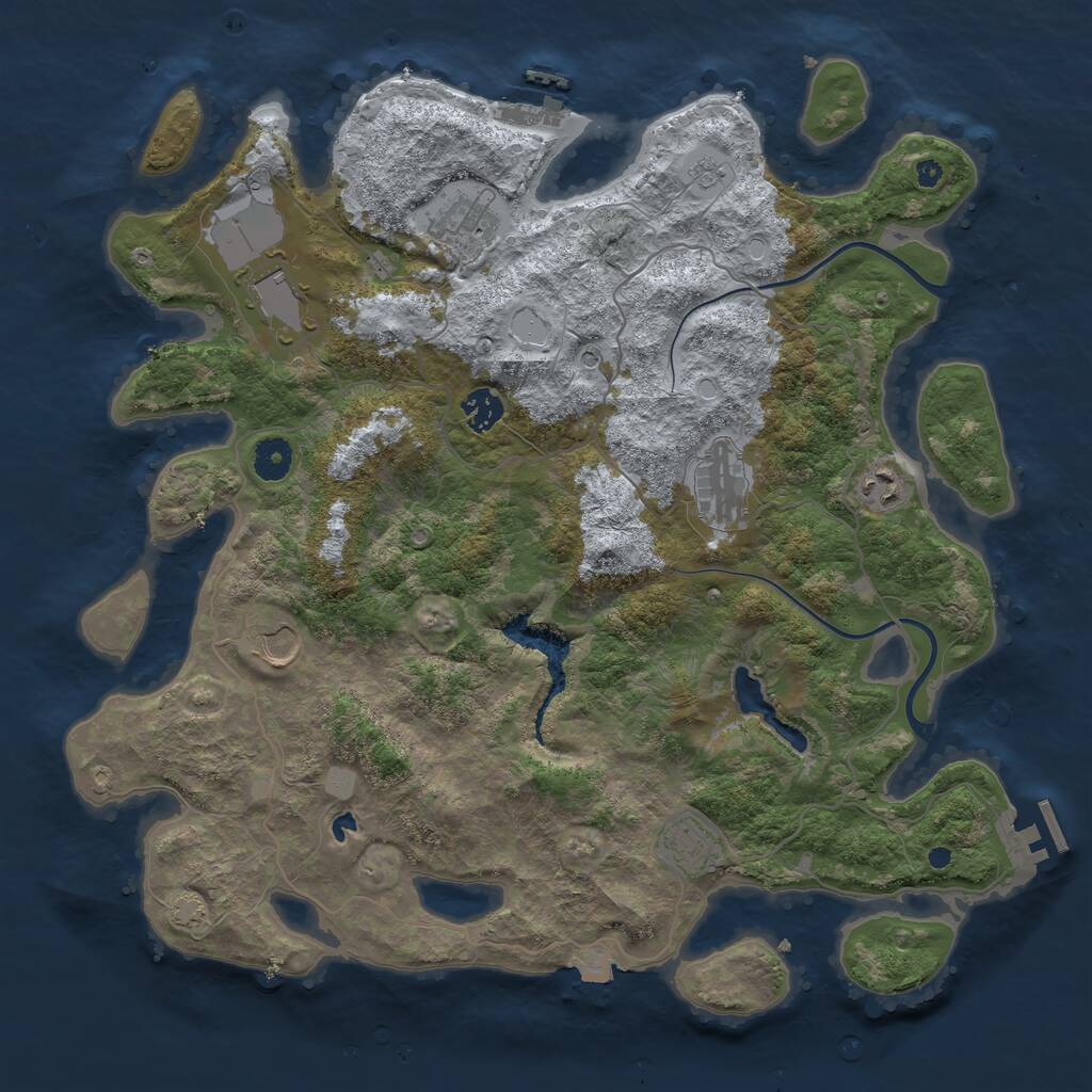 Rust Map: Procedural Map, Size: 4000, Seed: 7124519, 13 Monuments