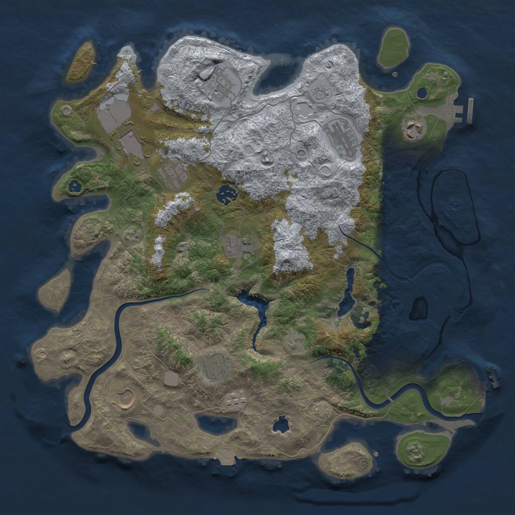 Rust Map: Procedural Map, Size: 4000, Seed: 7124519, 16 Monuments