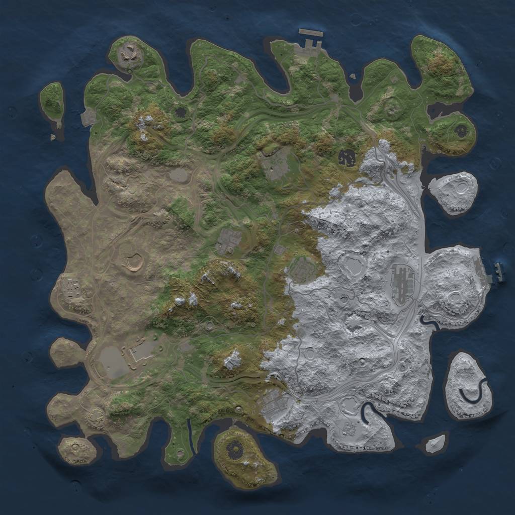 Rust Map: Procedural Map, Size: 4250, Seed: 380317044, 18 Monuments