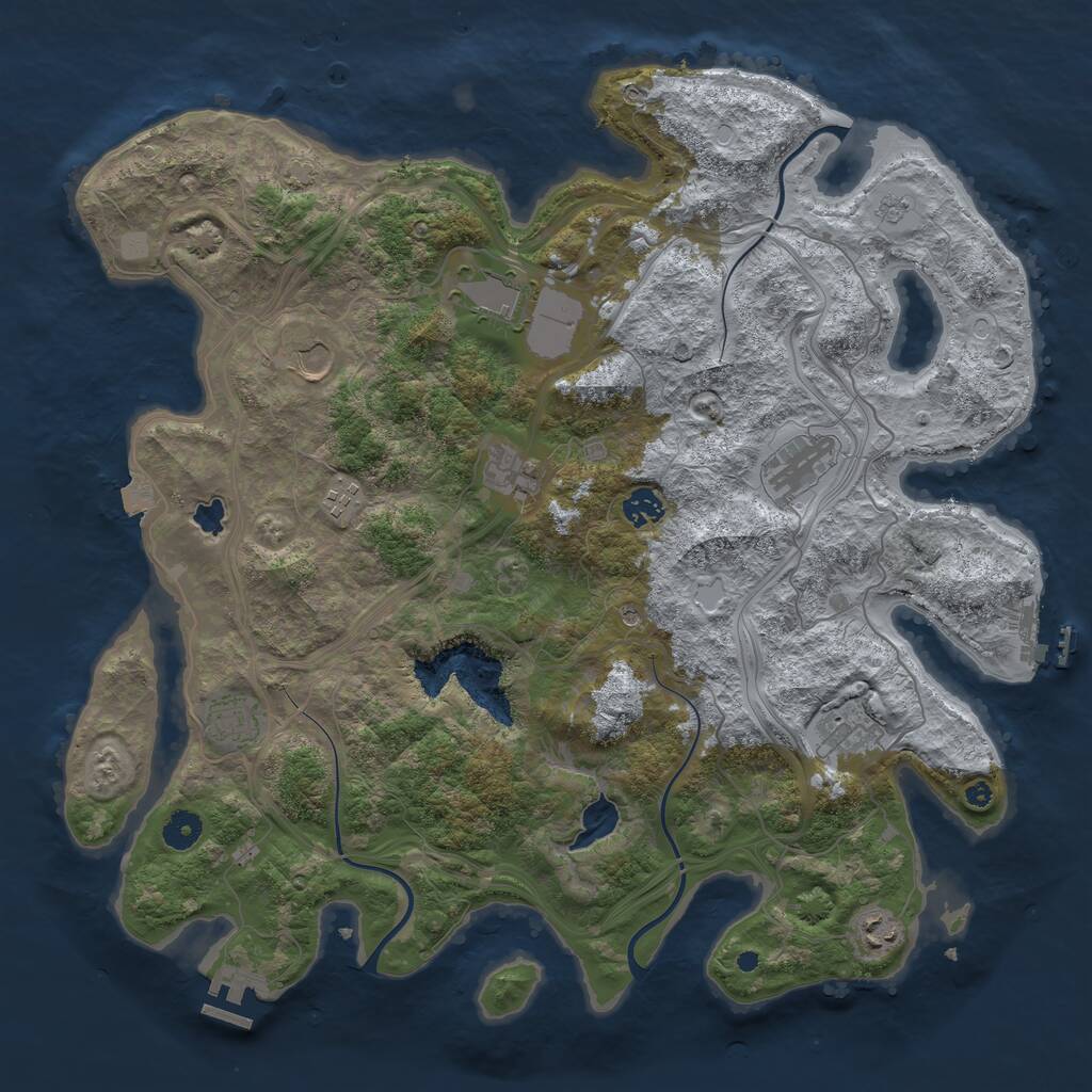 Rust Map: Procedural Map, Size: 4250, Seed: 302728178, 15 Monuments