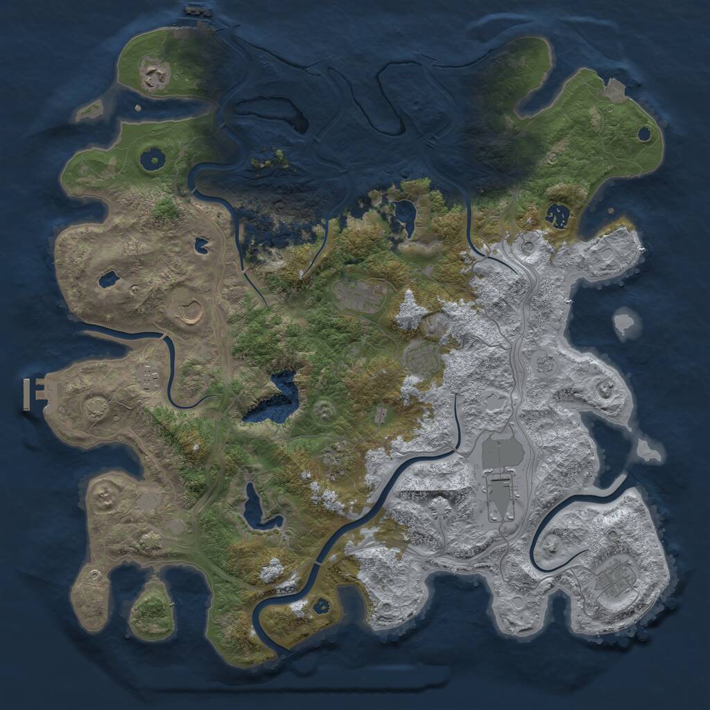 Rust Map: Procedural Map, Size: 4500, Seed: 8634646, 15 Monuments