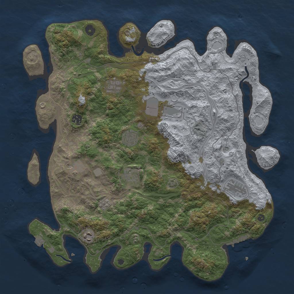 Rust Map: Procedural Map, Size: 4250, Seed: 2018593459, 16 Monuments