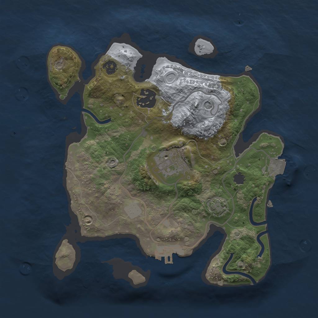 Rust Map: Procedural Map, Size: 2400, Seed: 959161307, 8 Monuments