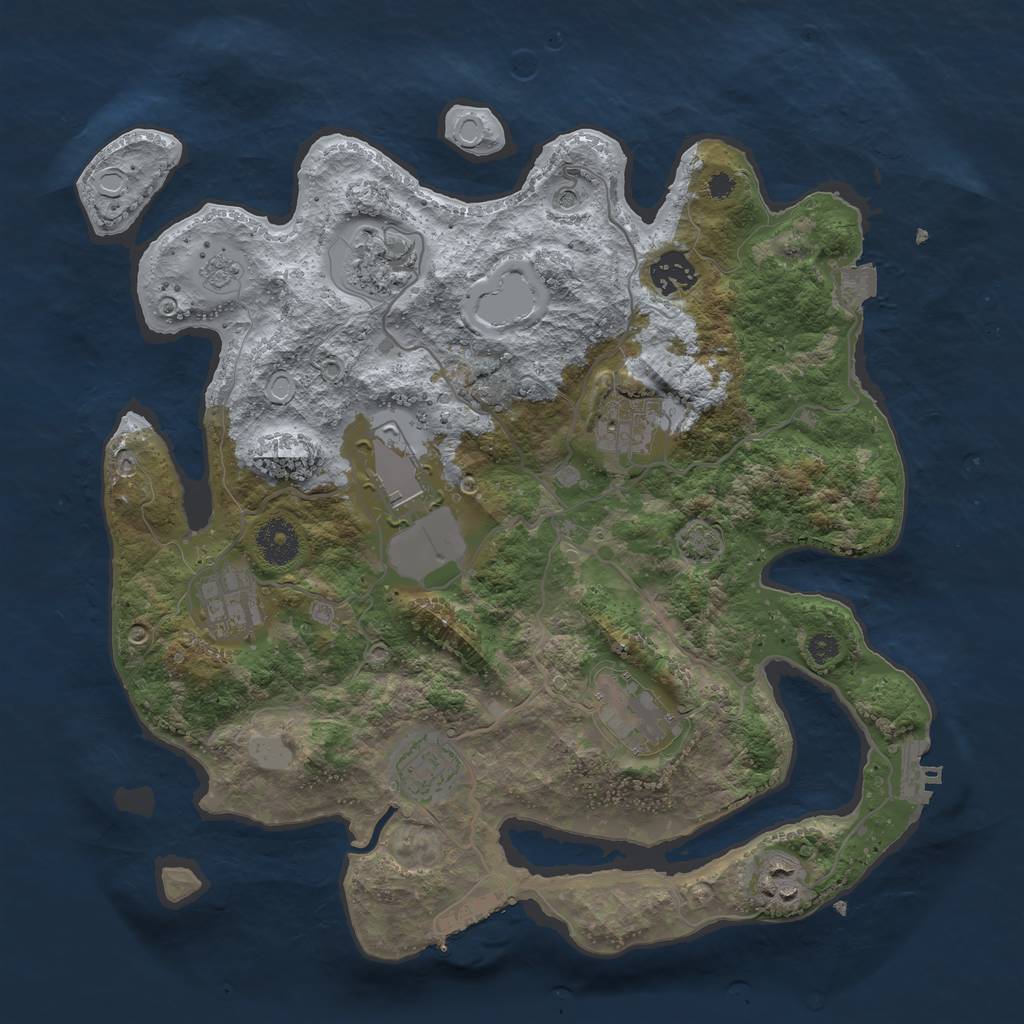 Rust Map: Procedural Map, Size: 3500, Seed: 383823472, 16 Monuments