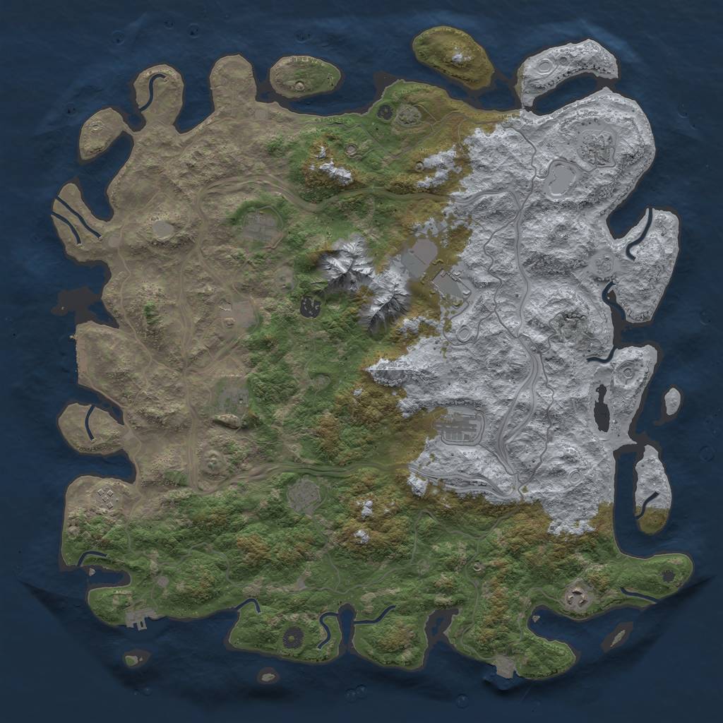 Rust Map: Procedural Map, Size: 5000, Seed: 67383, 18 Monuments