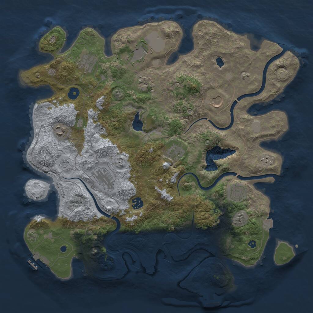 Rust Map: Procedural Map, Size: 4000, Seed: 42751319, 16 Monuments