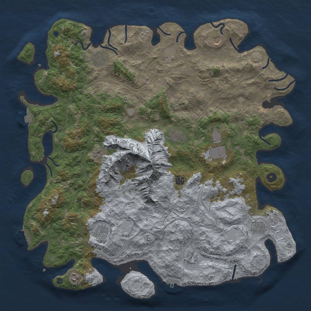 Rust Map: Procedural Map, Size: 5000, Seed: 78624151, 19 Monuments