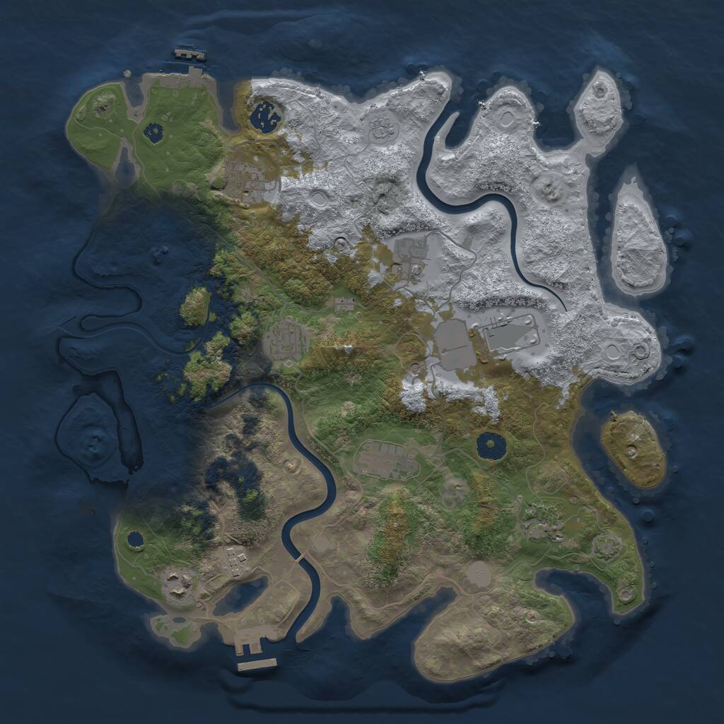 Rust Map: Procedural Map, Size: 3750, Seed: 62385862, 15 Monuments