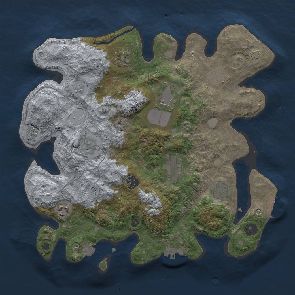 Rust Map: Procedural Map, Size: 3500, Seed: 1614845504, 17 Monuments