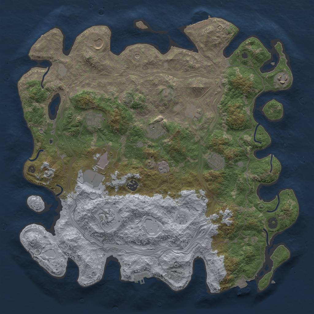 Rust Map: Procedural Map, Size: 4250, Seed: 1596873702, 18 Monuments