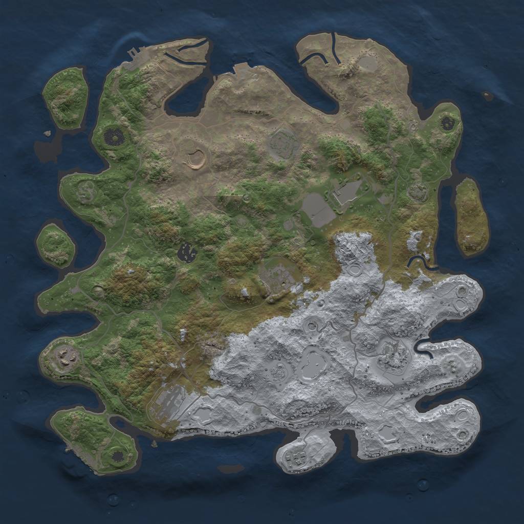 Rust Map: Procedural Map, Size: 4000, Seed: 15895018, 17 Monuments