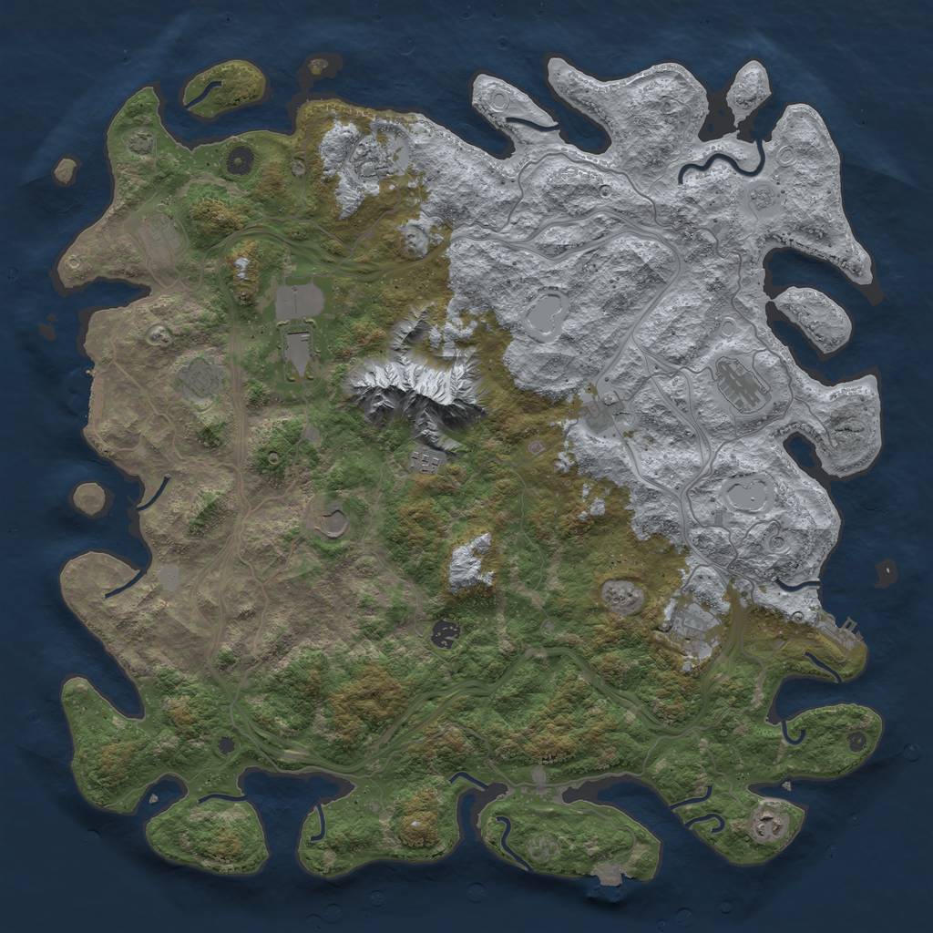 Rust Map: Procedural Map, Size: 5000, Seed: 10977897, 19 Monuments