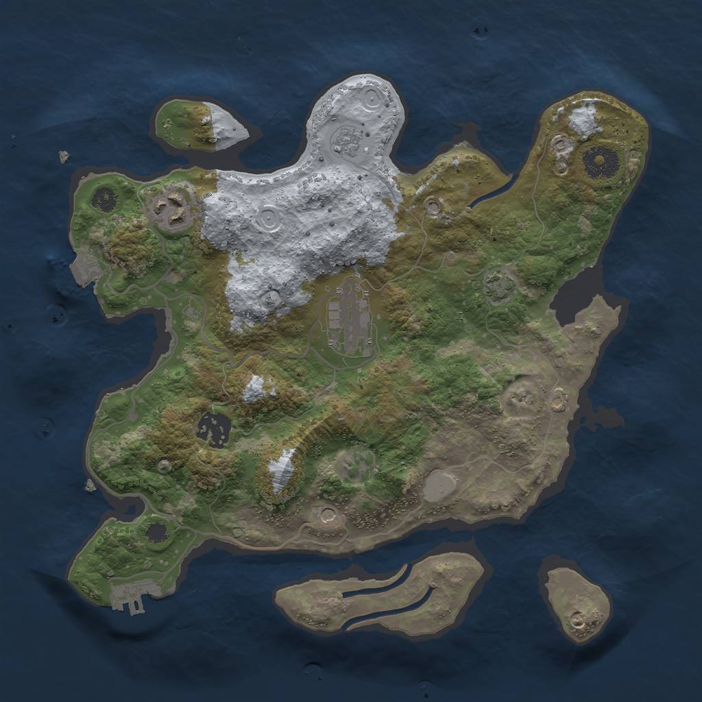 Rust Map: Procedural Map, Size: 3000, Seed: 6217, 10 Monuments