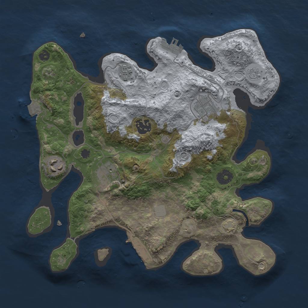 Rust Map: Procedural Map, Size: 3000, Seed: 27220, 13 Monuments