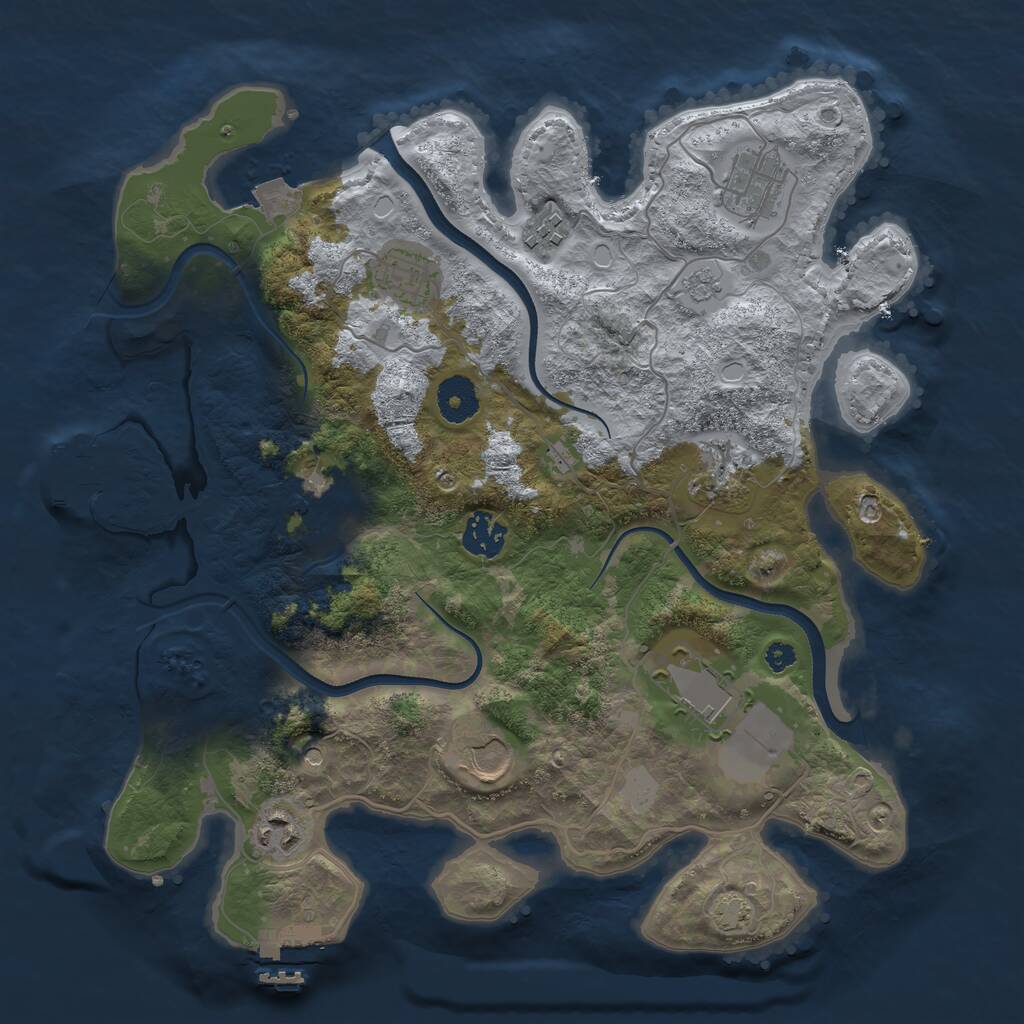 Rust Map: Procedural Map, Size: 3500, Seed: 937004444, 15 Monuments
