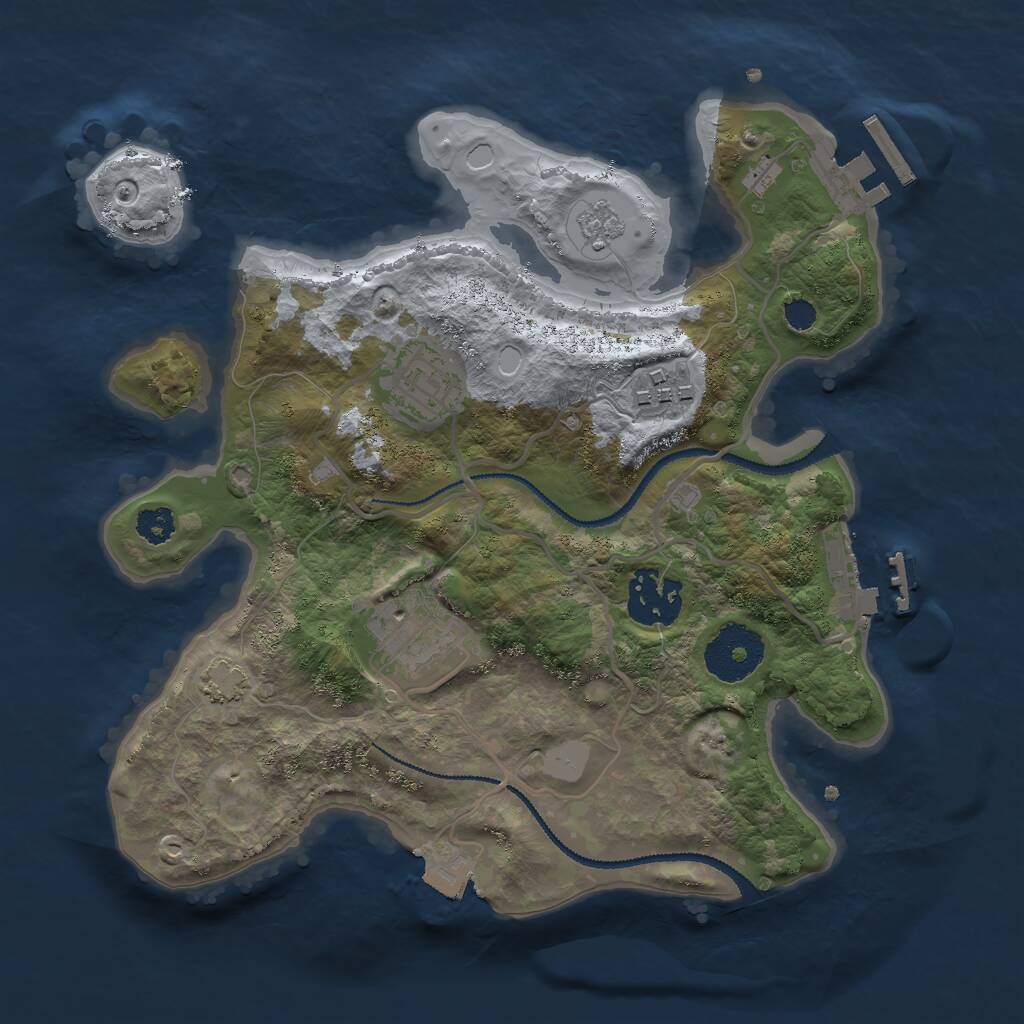 Rust Map: Procedural Map, Size: 2700, Seed: 41, 9 Monuments