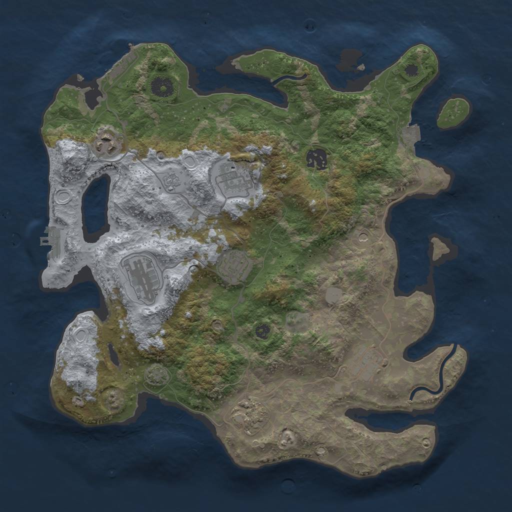 Rust Map: Procedural Map, Size: 3499, Seed: 6739, 15 Monuments