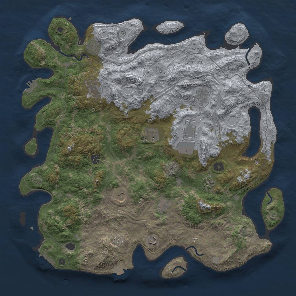 Rust Map: Procedural Map, Size: 4500, Seed: 1522506105, 19 Monuments