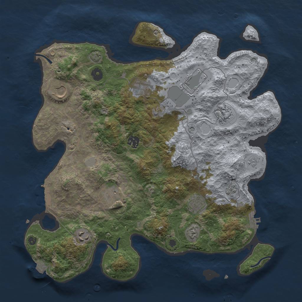 Rust Map: Procedural Map, Size: 3750, Seed: 8255, 17 Monuments
