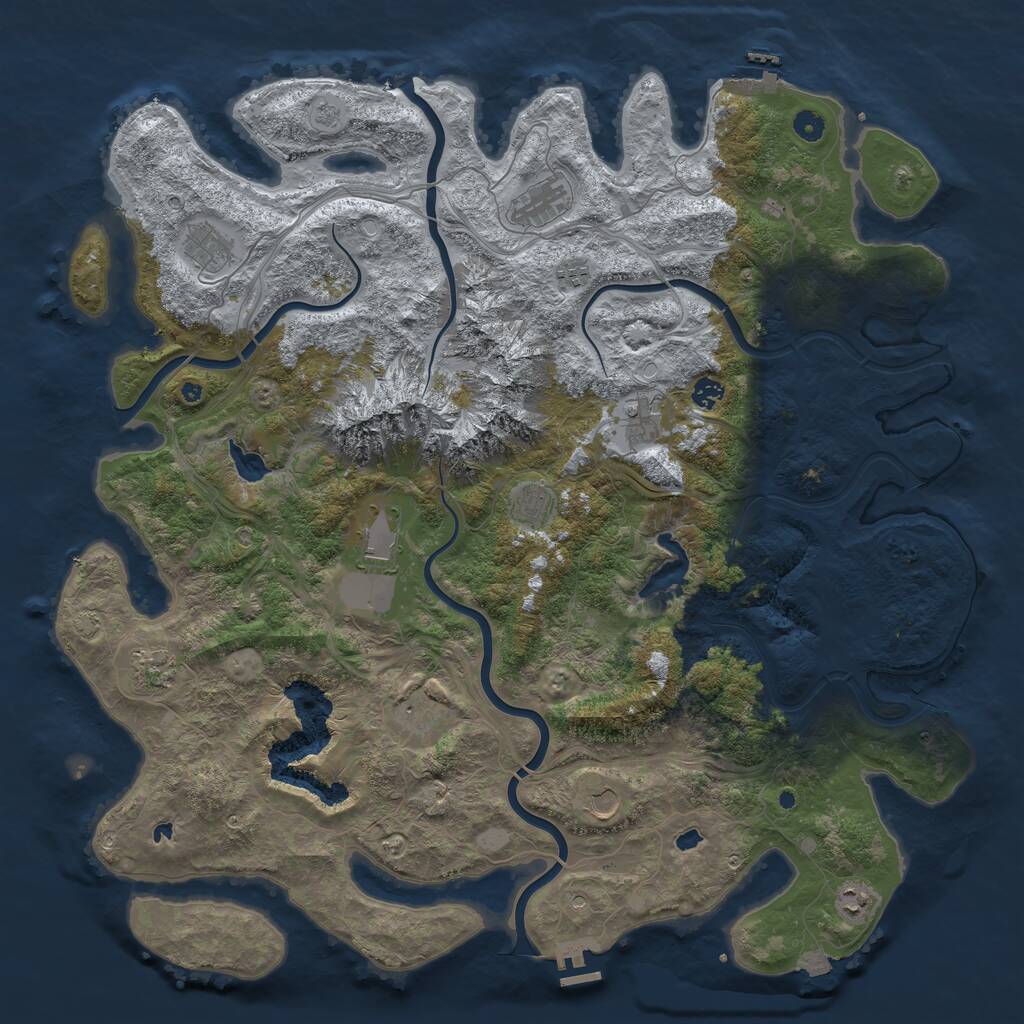 Rust Map: Procedural Map, Size: 5000, Seed: 117164315, 17 Monuments