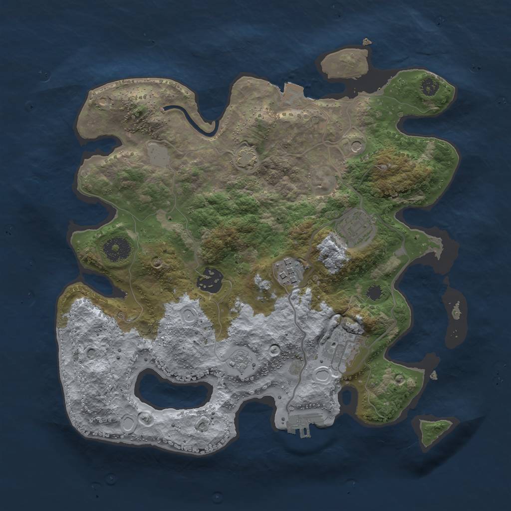 Rust Map: Procedural Map, Size: 3000, Seed: 49626, 11 Monuments