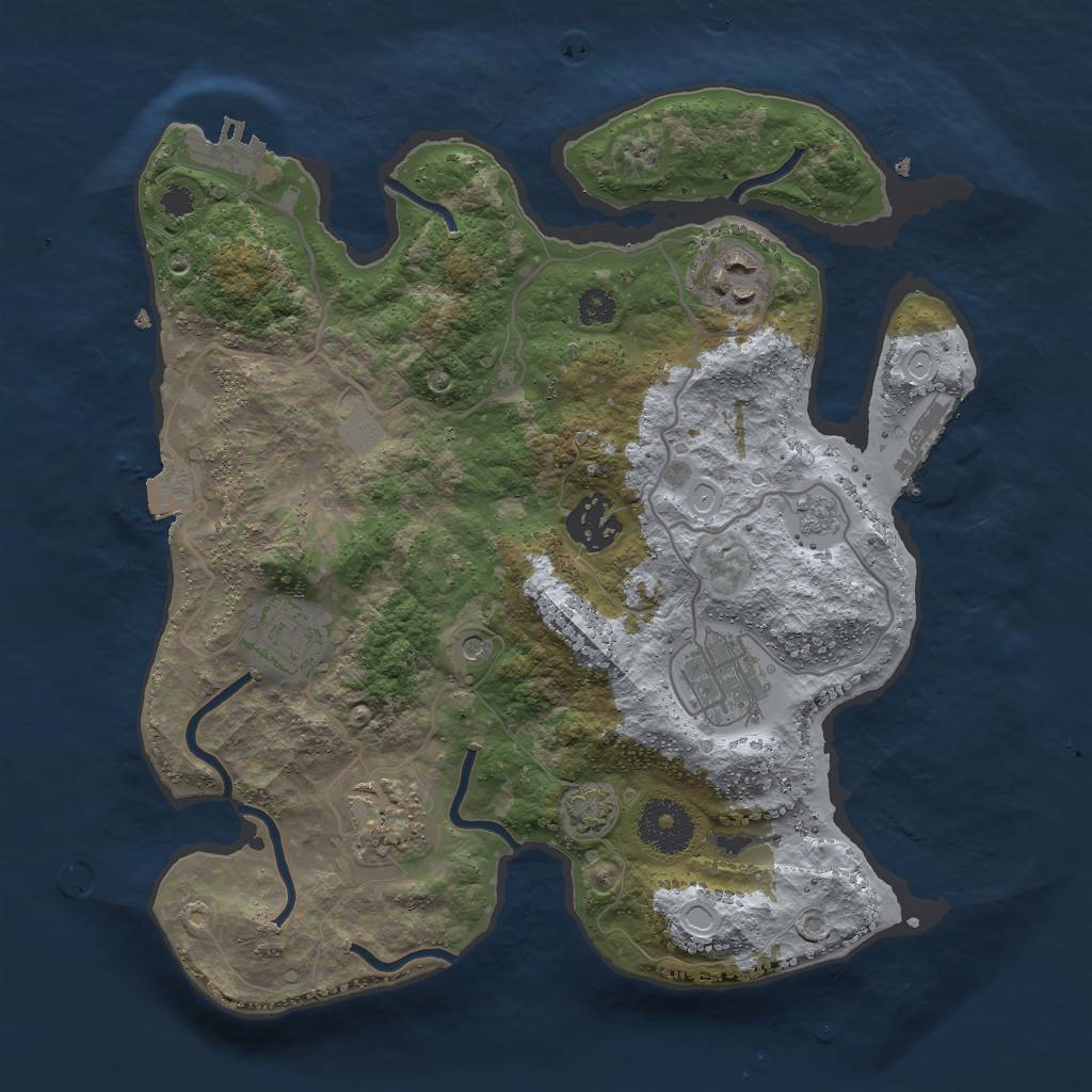 Rust Map: Procedural Map, Size: 3000, Seed: 1964535955, 13 Monuments