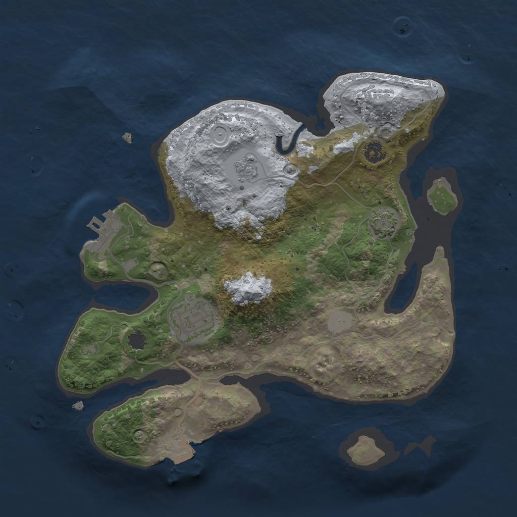 Rust Map: Procedural Map, Size: 2500, Seed: 20230302, 7 Monuments