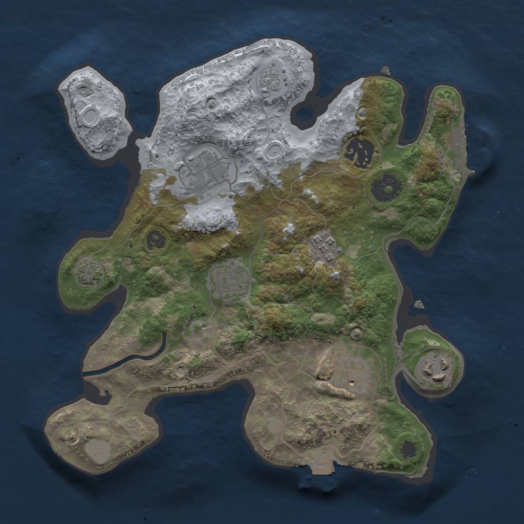 Rust Map: Procedural Map, Size: 2700, Seed: 185066602, 12 Monuments
