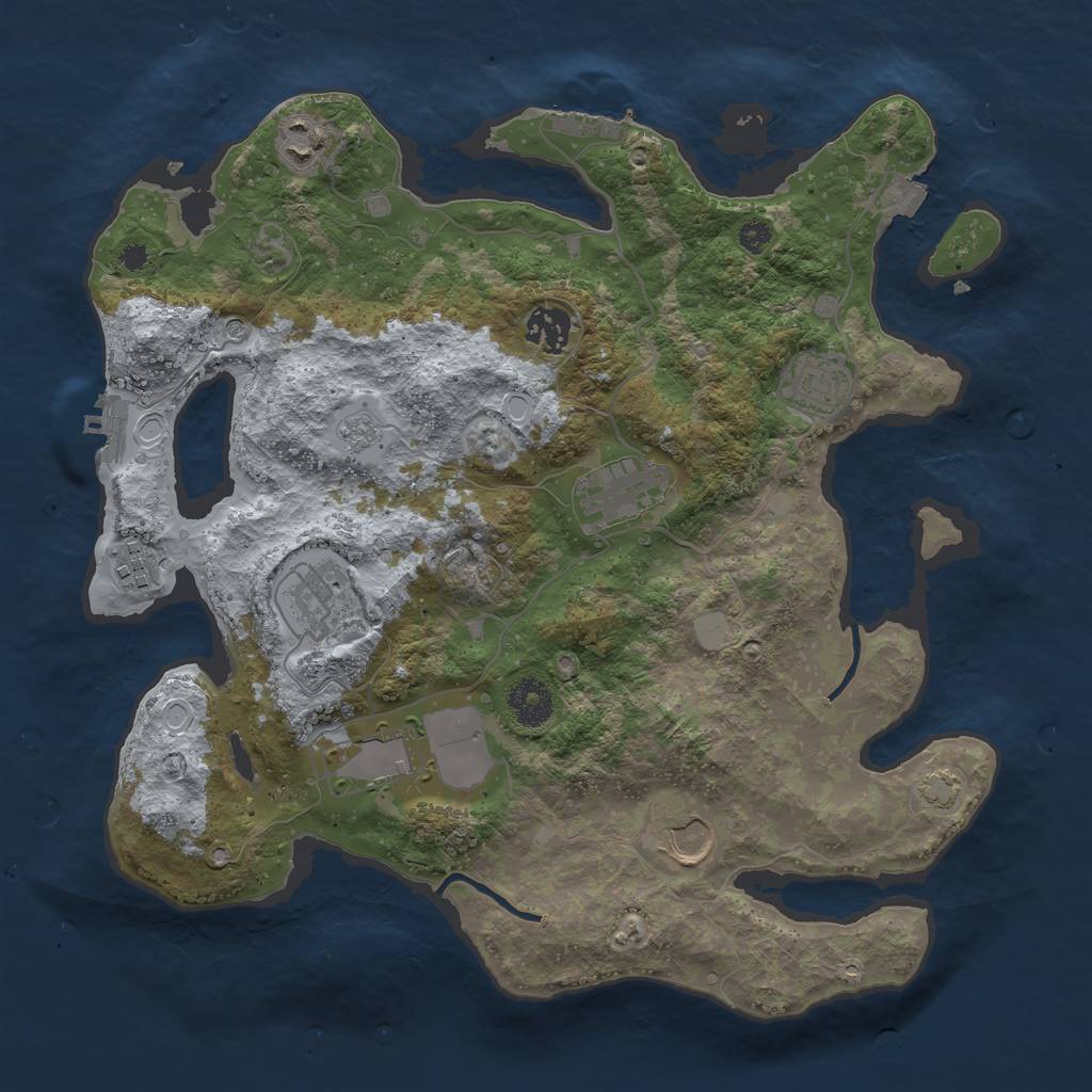 Rust Map: Procedural Map, Size: 3505, Seed: 6739, 16 Monuments