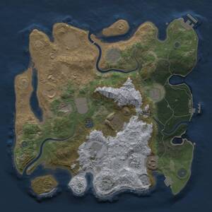 Thumbnail Rust Map: Procedural Map, Size: 3500, Seed: 1170245293, 18 Monuments