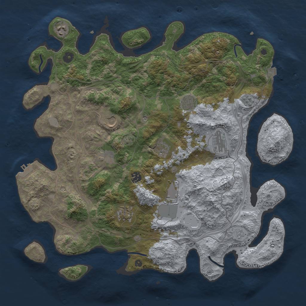 Rust Map: Procedural Map, Size: 4250, Seed: 1364043263, 17 Monuments