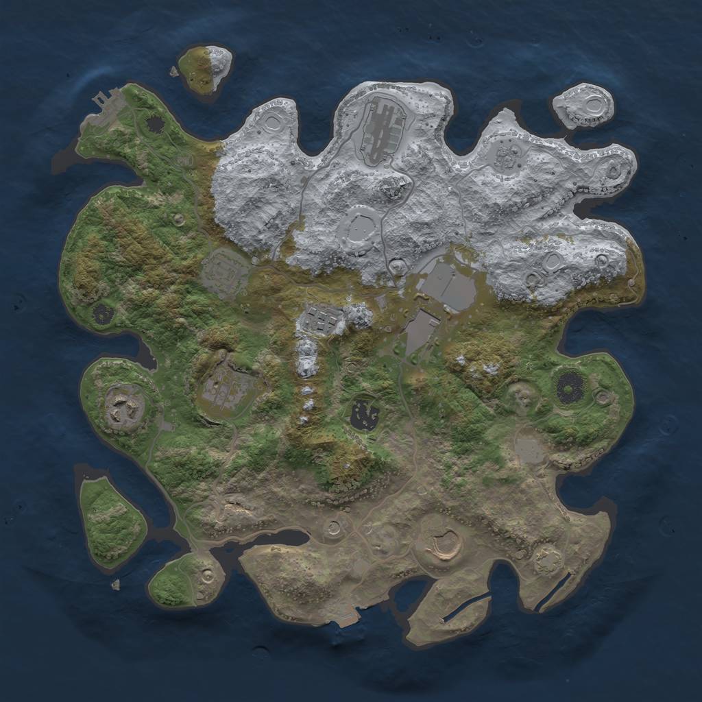 Rust Map: Procedural Map, Size: 3500, Seed: 92236827, 15 Monuments