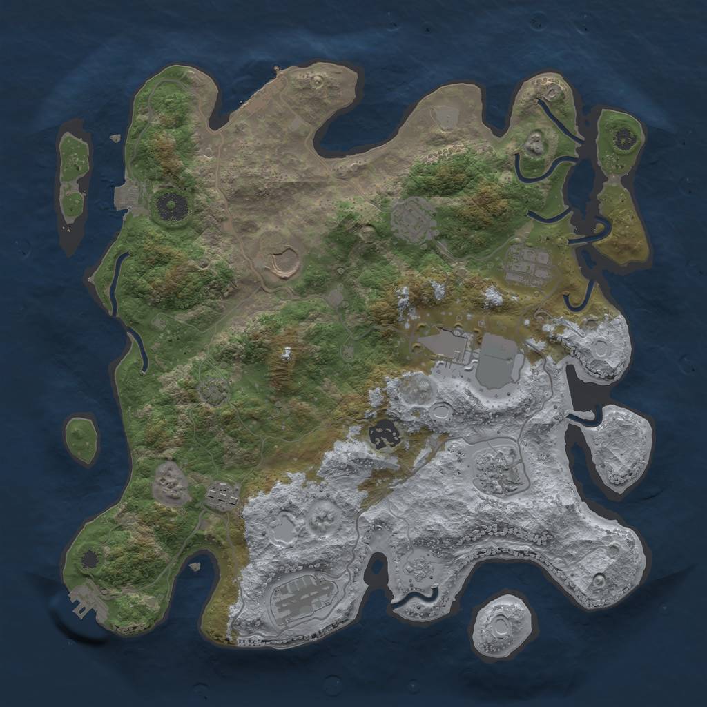 Rust Map: Procedural Map, Size: 3500, Seed: 706929924, 15 Monuments