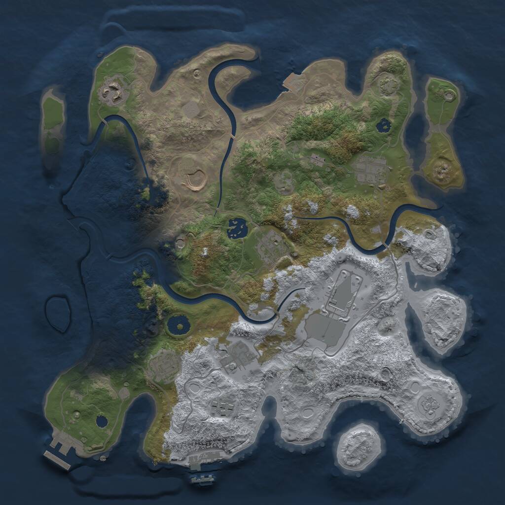 Rust Map: Procedural Map, Size: 3500, Seed: 706929924, 15 Monuments
