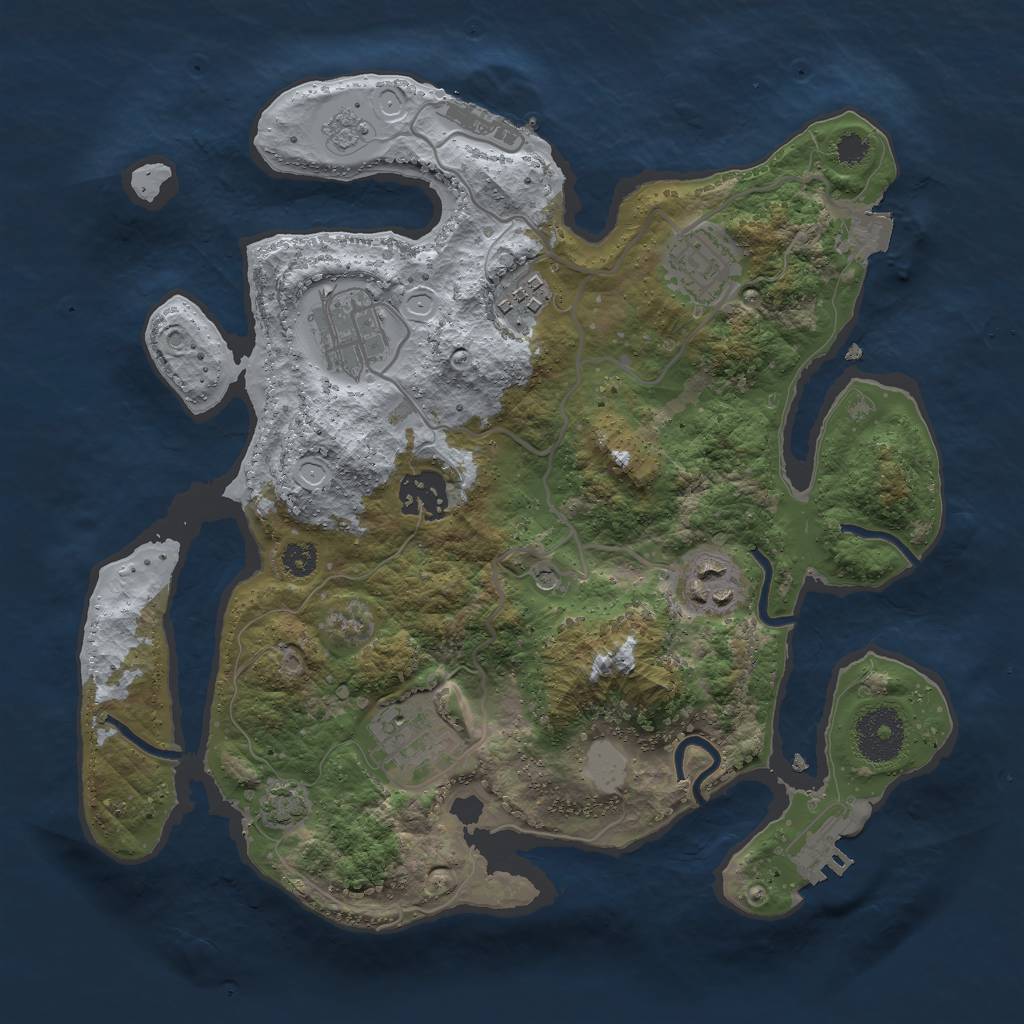Rust Map: Procedural Map, Size: 3000, Seed: 95168487, 14 Monuments