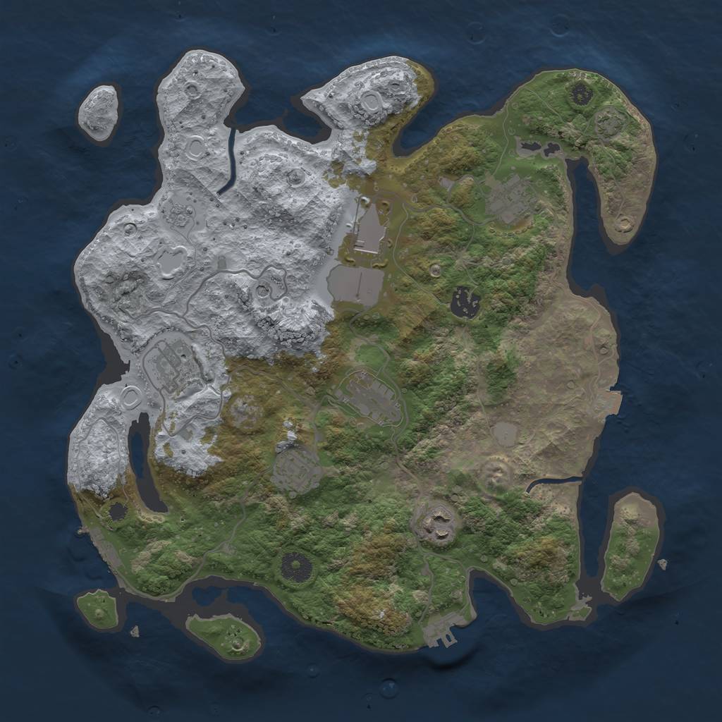 Rust Map: Procedural Map, Size: 3500, Seed: 985829, 15 Monuments