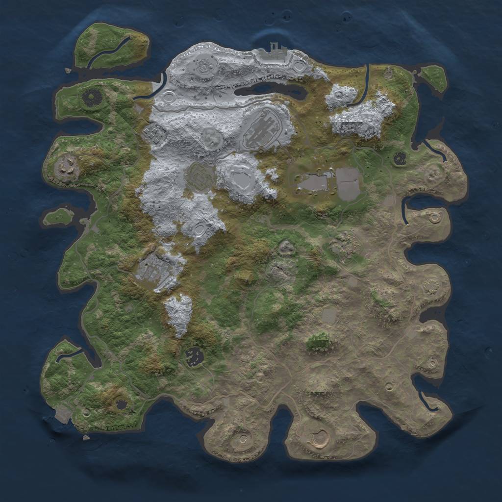 Rust Map: Procedural Map, Size: 4000, Seed: 158249282, 16 Monuments