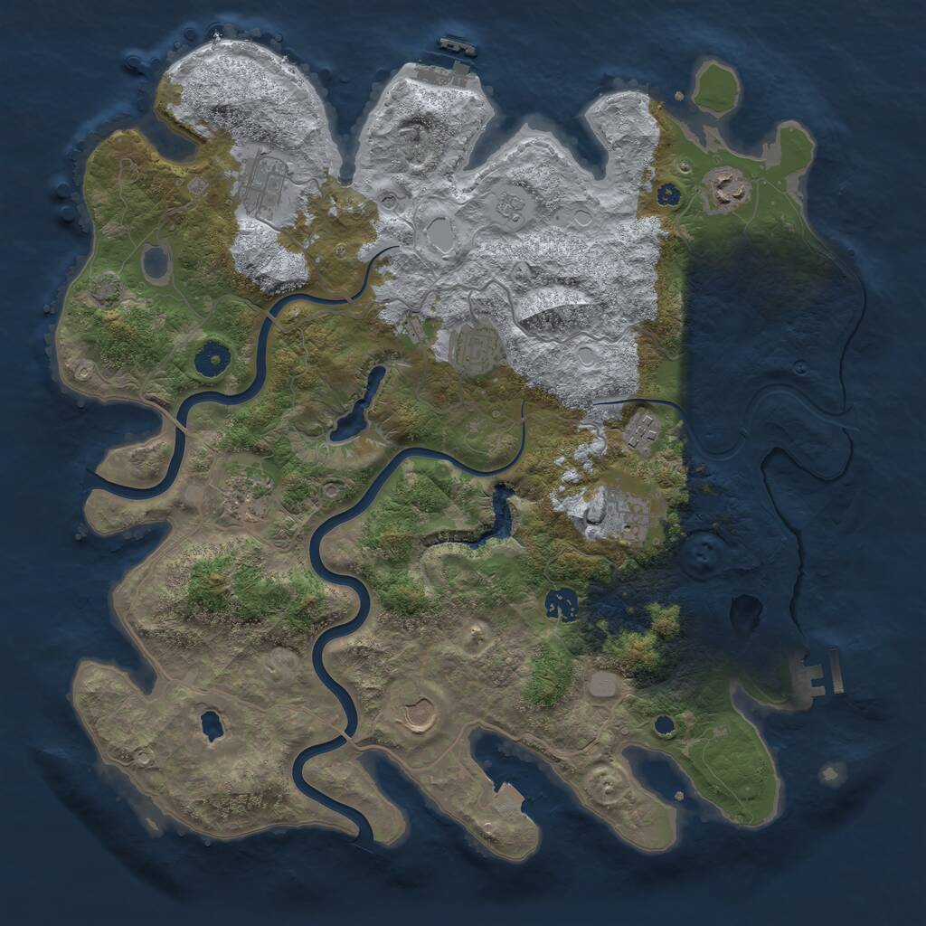 Rust Map: Procedural Map, Size: 4000, Seed: 465297623, 14 Monuments