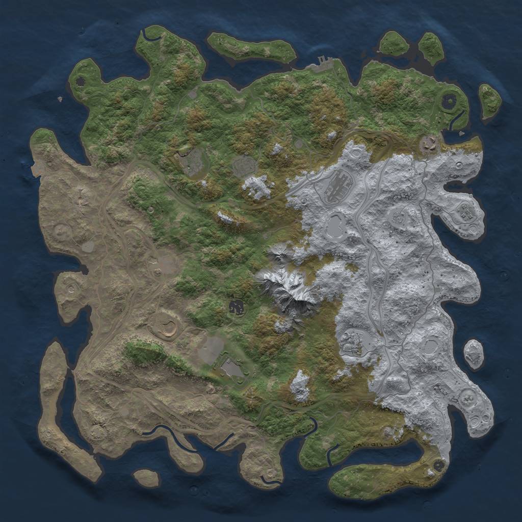 Rust Map: Procedural Map, Size: 5000, Seed: 201465103, 17 Monuments