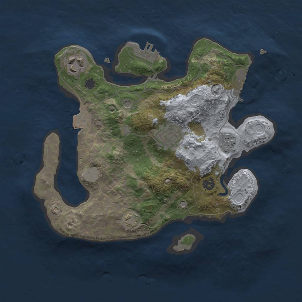 Rust Map: Procedural Map, Size: 2500, Seed: 7805, 10 Monuments