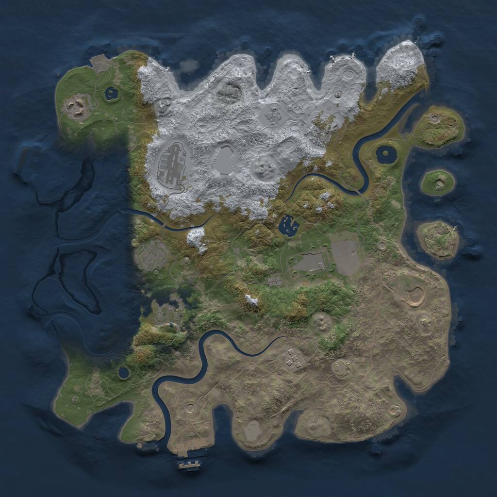 Rust Map: Procedural Map, Size: 3700, Seed: 18021969, 15 Monuments