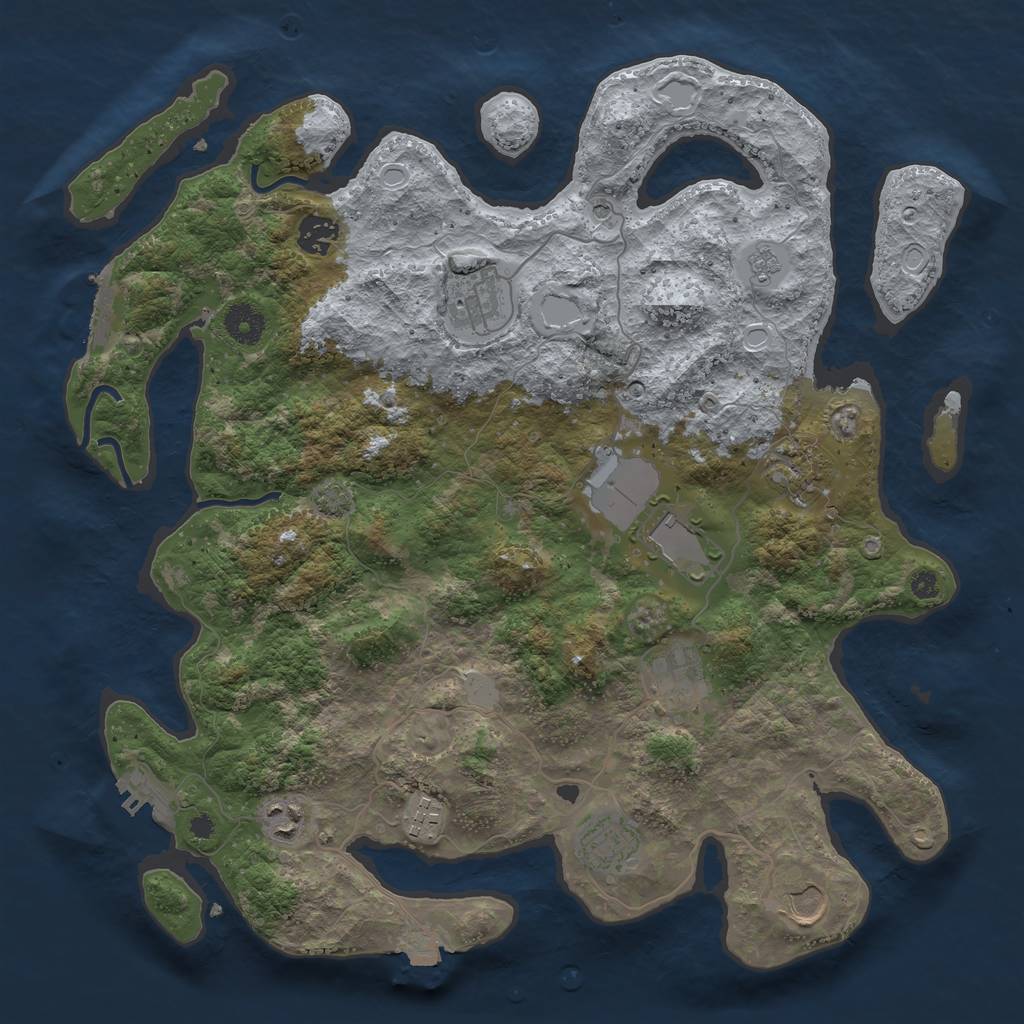 Rust Map: Procedural Map, Size: 3800, Seed: 354785, 17 Monuments
