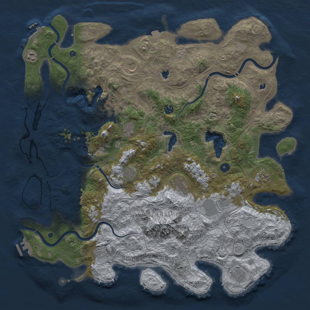 Rust Map: Procedural Map, Size: 5000, Seed: 1761434533, 17 Monuments